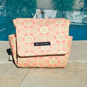 Petunia Pickle Bottom Pink and Cream Baby Bag with Geometric Design
